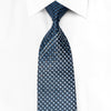 TLS Men’s Crystal Silk Necktie Silver Checker Trellis On 