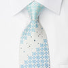 Town Gent Rhinestone Necktie Blue Foulard On White With 