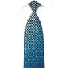Tremolo Men’s Crystal Rhinestone Silk Necktie Blue Checkered