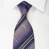 Tremolo Men’s Silk Necktie Striped On Purple Sparkling With 