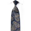 Ungaro Mens Crystal Silk Tie Blue Gold Roses Floral On Navy 