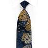Ungaro Mens Silk Rhinestone Necktie Orange Anthemion On Navy