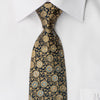 Ungaro Men’s Woven Silk Rhinestone Necktie Bronze Floral On 