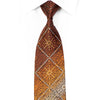 Valentino Rich Men’s Rhinestone Necktie Orange Brown Damask 