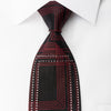 Valentino Rich Woven Silk Rhinestone Necktie Red Geometric 