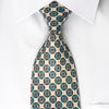 Vigevano Rhinestone Tie Brown Turquoise Geometric Circles On