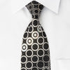Vigevano Silk Rhinestone Tie Silver Geometric Circles On 