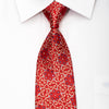 Vito Rufolo Men’s Silk Necktie Golden Cartouche On Burgundy 