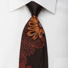 Vito Rufolo Men’s Silk Necktie Orange Floral On Brown 