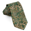 Vito Rufolo Mens Silk Rhinestone Tie Yellow Paisley On Khaki
