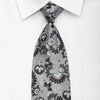 Vito Rufolo Men’s Silk Tie Anthemion On Silver Sparkling 