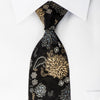 Vito Rufolo Rhinestone Silk Necktie Gold Silver Floral On 