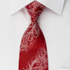 Vito Rufolo Rhinestone Silk Necktie Silver Floral Paisley On