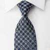 Vito Rufolo Rhinestone Silk Necktie Silver Ovals On Blue 