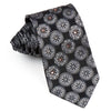 Vito Rufolo Silk Necktie Silver Medalions On Black With 