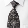 Vito Rufolo Silk Tie Silver Medallions On Black Sparkling 