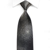 Yezak Men’s Crystal Silk Necktie Silver Geometric On Black 