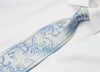 Yezak Men’s Silk Necktie Floral On Light Blue With 