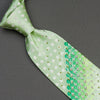 Yezak Silk Neck Tie Dots On Green With Green & White 